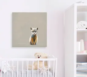 Baby Fox - Neutral Canvas Wall Art